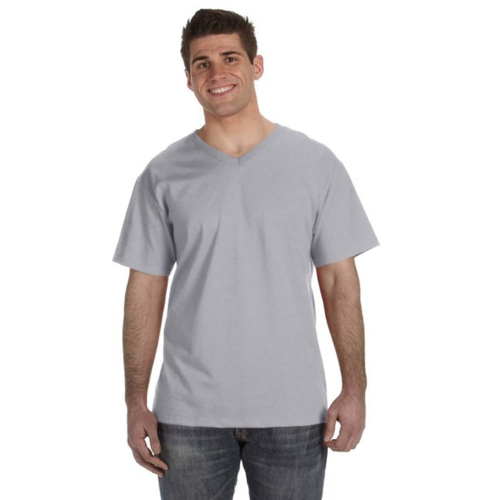 BASIC V-NECK T-SHIRT 100% COTTON FRUIT OF THE LOOM